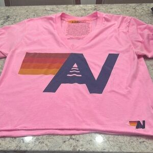 Aviator Nation Pink and Orange Graphic Tee